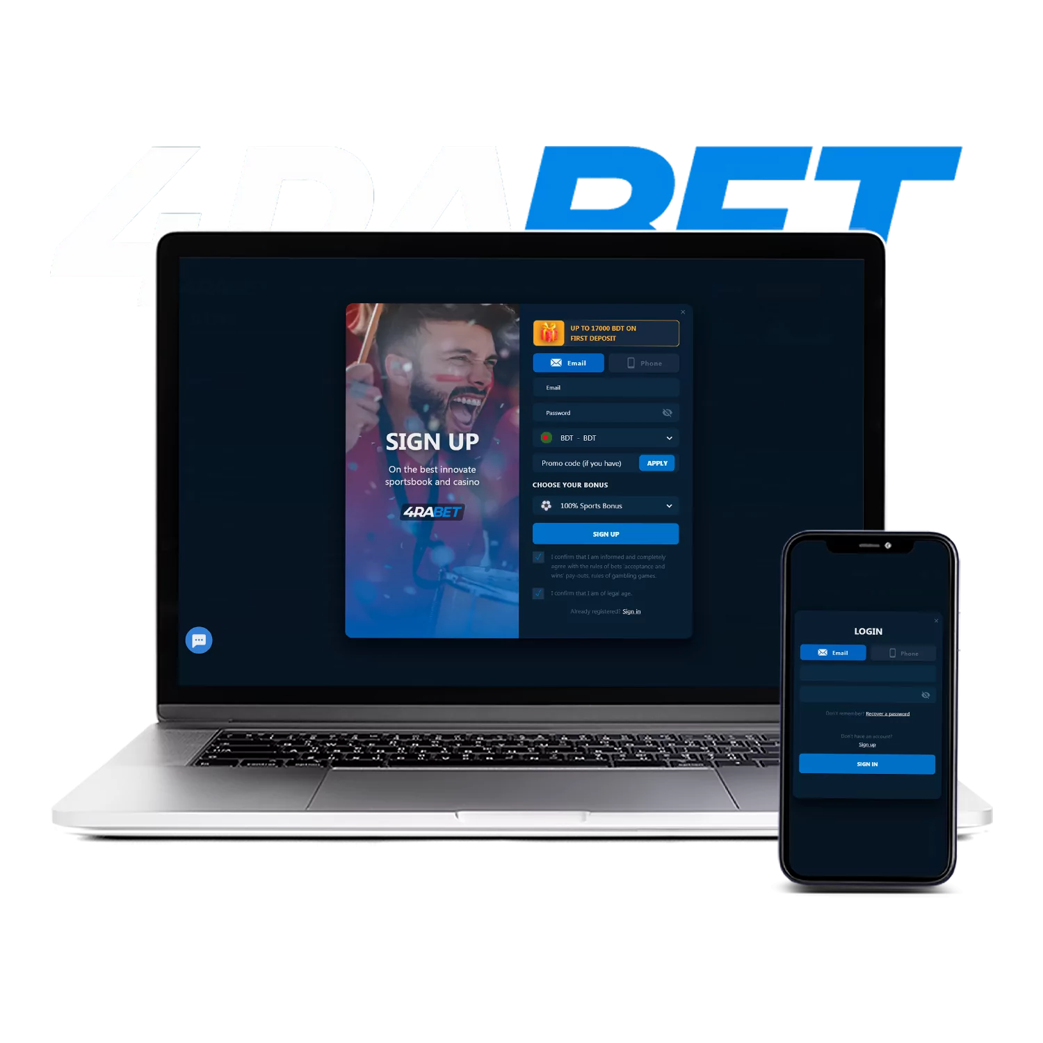 Sign up before you join the 4Rabet bonus and discount program.