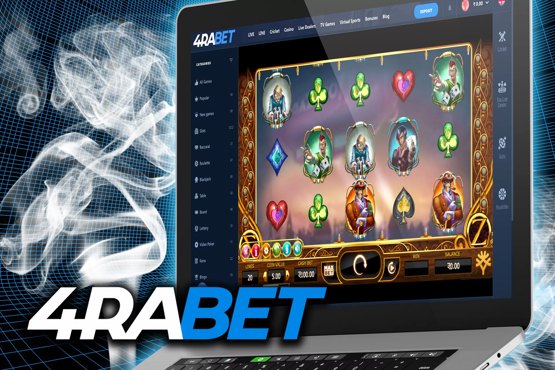 Zappeline slots are ranked among the most popular casino games in 4Rabet.