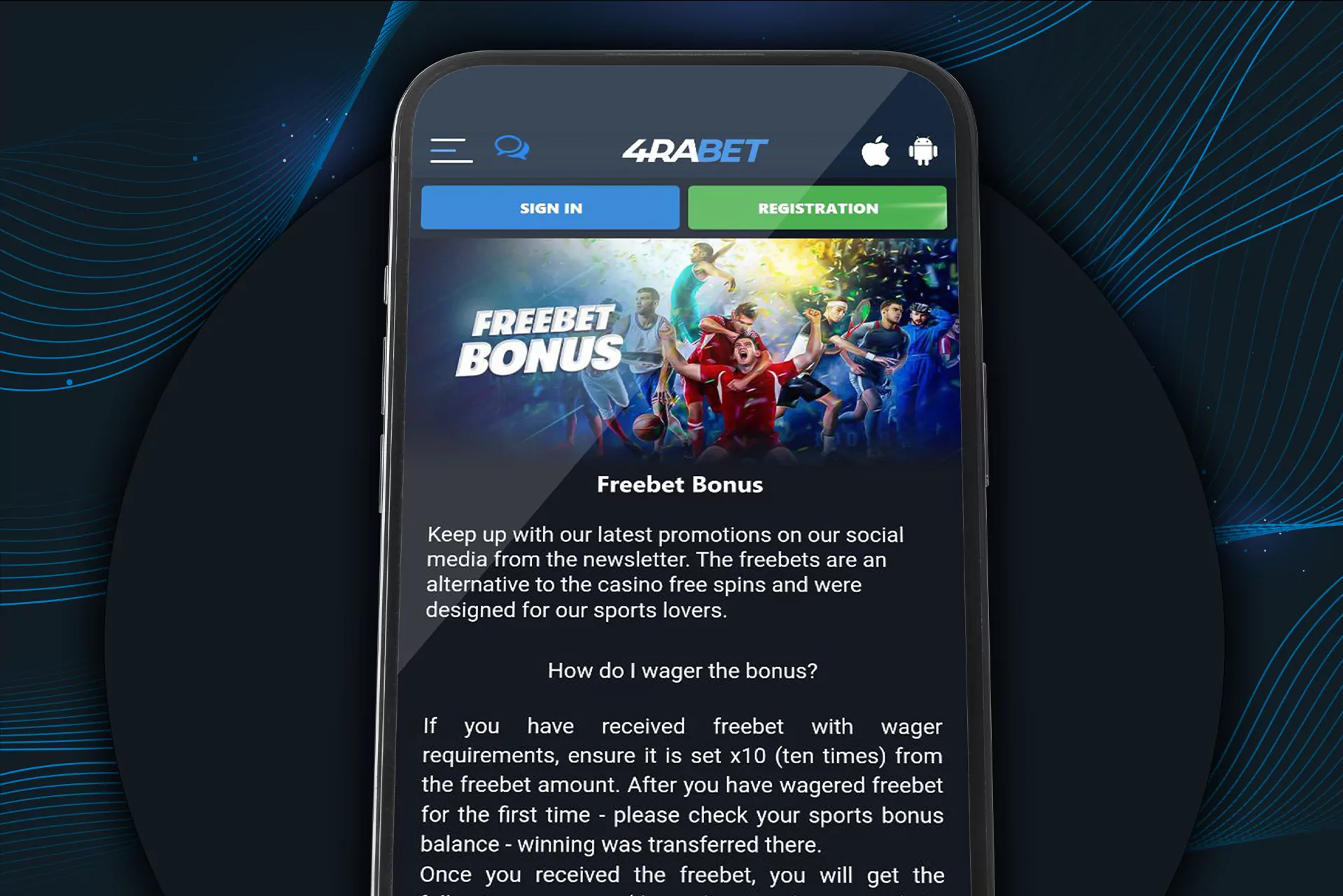 The free bet bonus applies to all betting events available at the time of use.