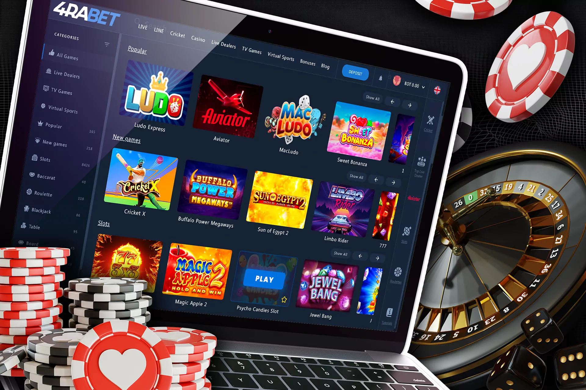 Visit the 4rabet casino section to play slots or board games.