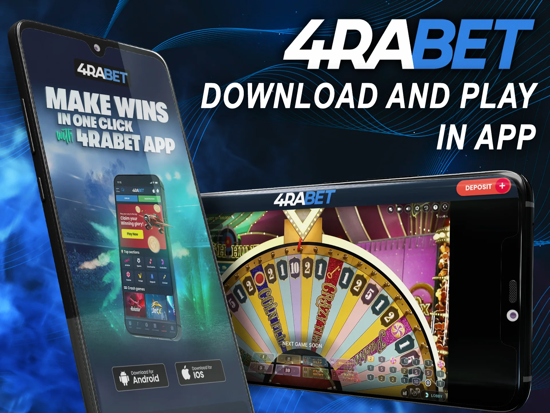 Play anytime by installing the 4Rabet app.