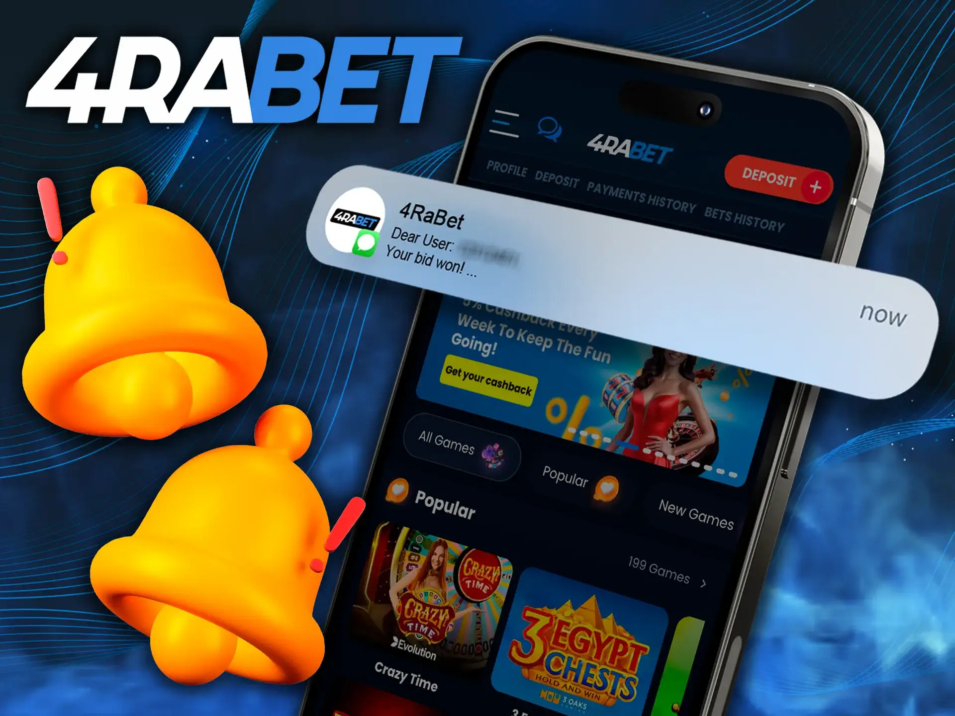 Enable notifications so you don't miss events in 4Rabet.